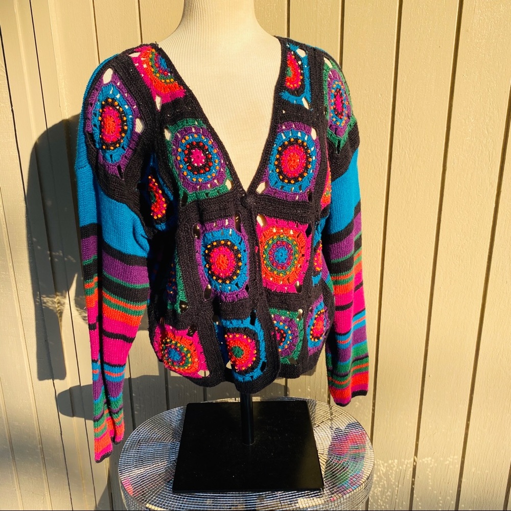 Crochet Woven Sweater Sz Medium